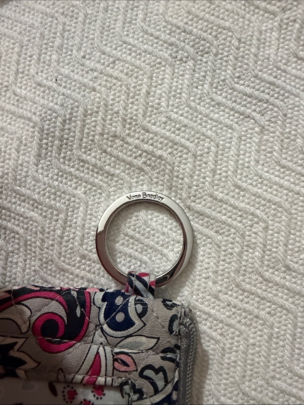 Vera Bradley Pink and Navy Floral Quilted ID Card Case - Picture 4 of 4